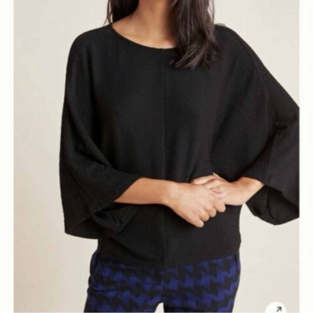 Maeve Anthropologie Claire black batwing pullover size medium - Picture 7 of 8